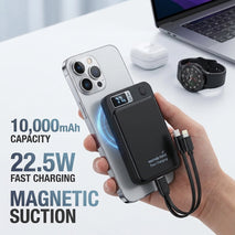 15W Panther Force 10K mAh Wireless Magnetic Power Bank 22.5W PD with 2 Ports