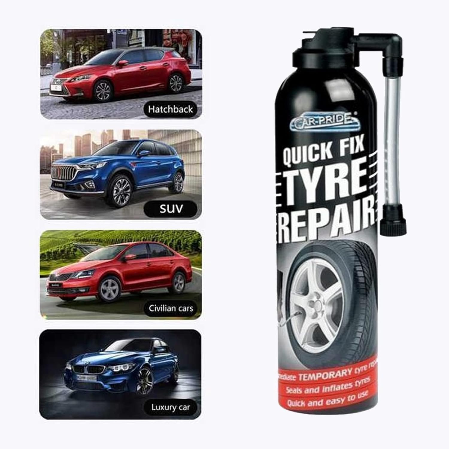 300ml Quick Fix Tyre Repair Emergency Spray: Emergency Puncture Seal ...