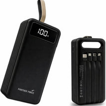 50,000mAh Panther Force Power Bank with 7 Ports: 1x USB-C, 4x USB-A, 1x Micro USB & 1x MFi Apple, Reliable Rechargeable Battery Pack Compatible with Mac/Windows/Apple/Android Devices