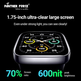 Pantherforce Bluetooth Smart Watch with 1.75” HD Touchscreen, Heart Rate & Sleep Monitor, Fitness Tracker, Call & Message Notifications