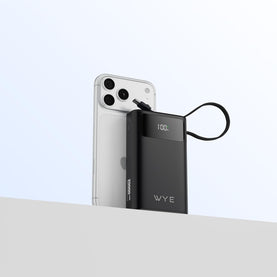 20000mAh PowerBank WYE with Built-In USB-C & 8-Pin Cables, 45W PD Fast Charging, LED Display, Portable Battery Pack for iPhone, Samsung, Google Pixel, Tablets & More