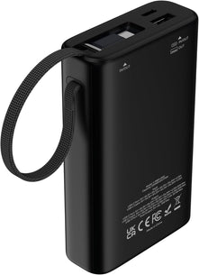 20000mAh PowerBank WYE with Built-In USB-C & 8-Pin Cables, 45W PD Fast Charging, LED Display, Portable Battery Pack for iPhone, Samsung, Google Pixel, Tablets & More