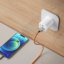65W Ven Dens 3in1 Folding Gan Charger Plug with 2x USB - C ports and 1x USB - A port - IA Tech