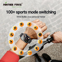 Panther Force AMOLED Display Smart Watch and Health Tracker with 3 straps included
