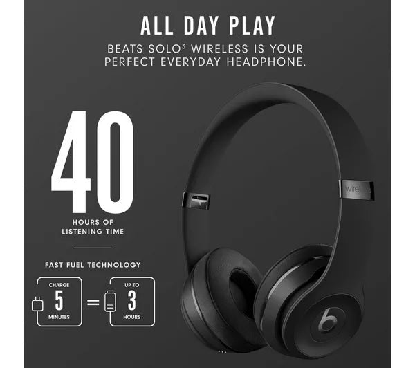 New BEATS Solo Wireless Bluetooth Headphones with Apple W1 Chip