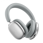 PF ANC Hybrid Headphones, Wireless Bluetooth 5.3 Over-Ear Headphones with Active Noise Cancellation, 40mm Drivers, Deep Bass, Built-in Mic, AUX & USB-C, 20–30 Hour Battery, Silver